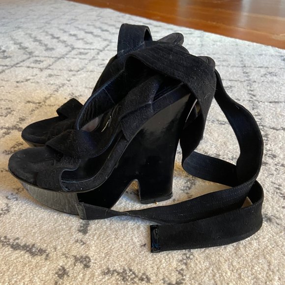 CELINE ANKLE WRAP PLATFORMS - Picture 1 of 5